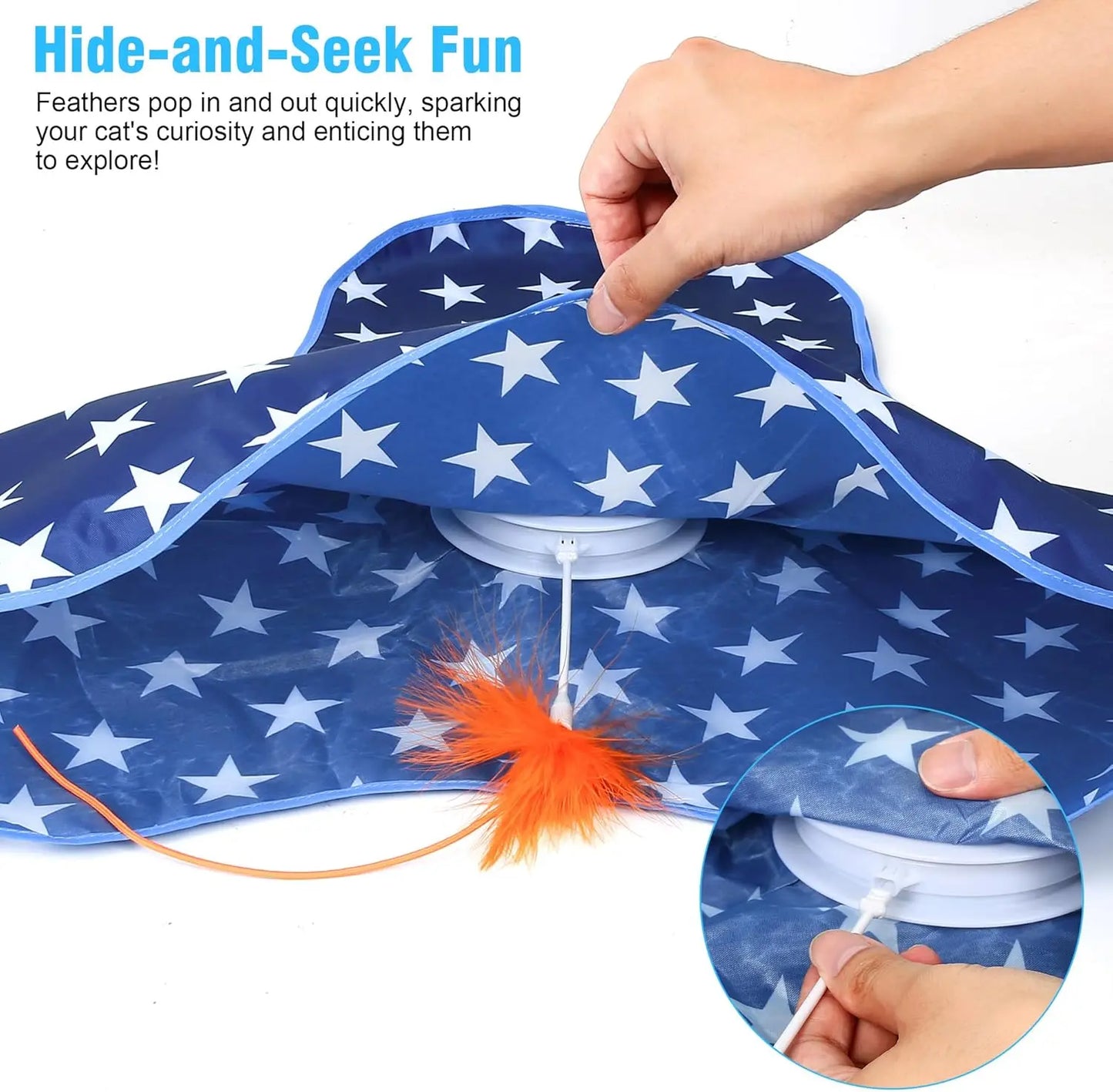 Iokheira Jouet interactif pour chat, jouet tactile, plume cachée, couinement réaliste, jouet idéal pour les chats adultes qui s'ennuient à la maison.