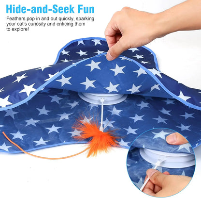 Iokheira Jouet interactif pour chat, jouet tactile, plume cachée, couinement réaliste, jouet idéal pour les chats adultes qui s'ennuient à la maison.