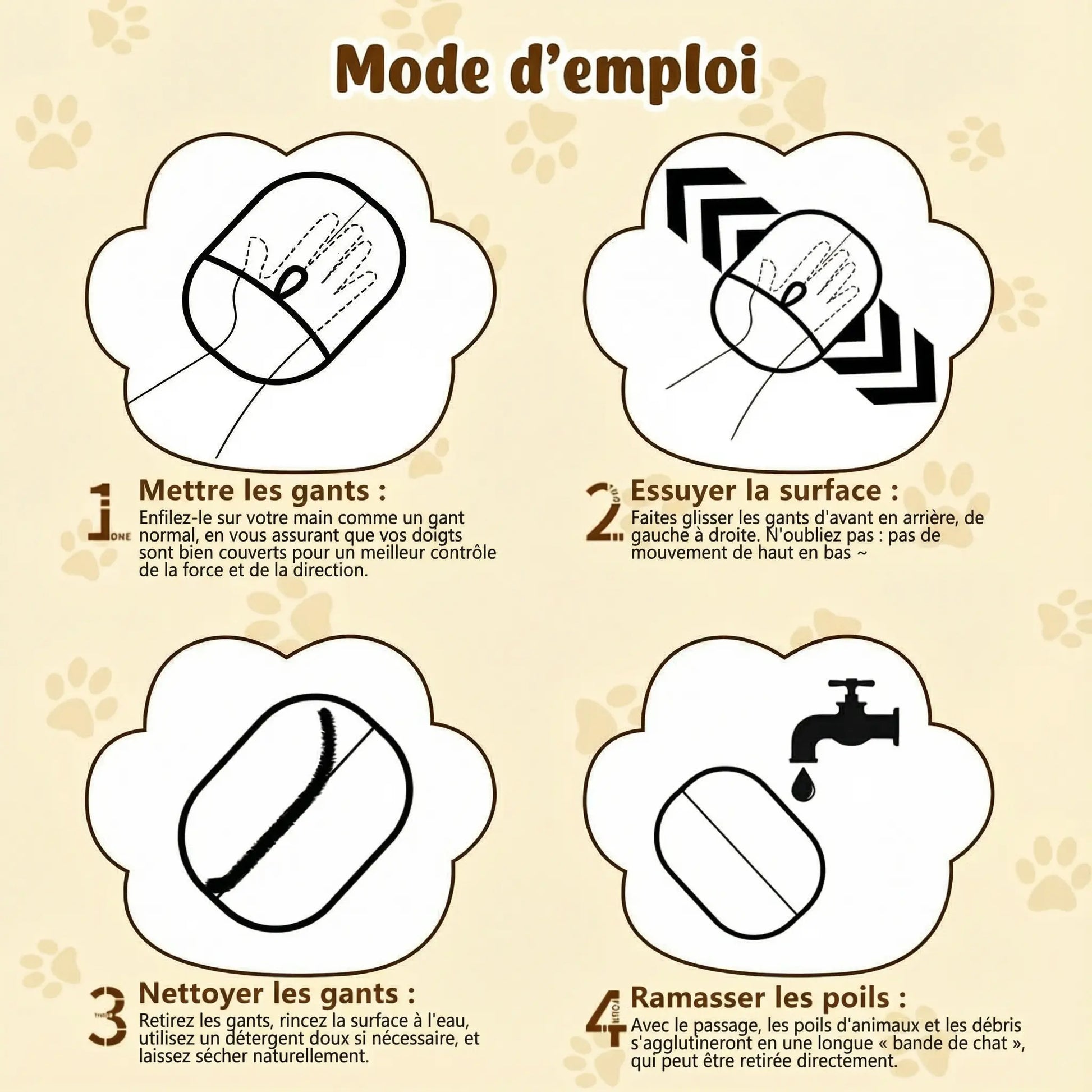 Gant d’épilation  pour Chats et Chiens Pawkit