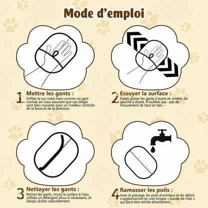 Gant d’épilation  pour Chats et Chiens Pawkit