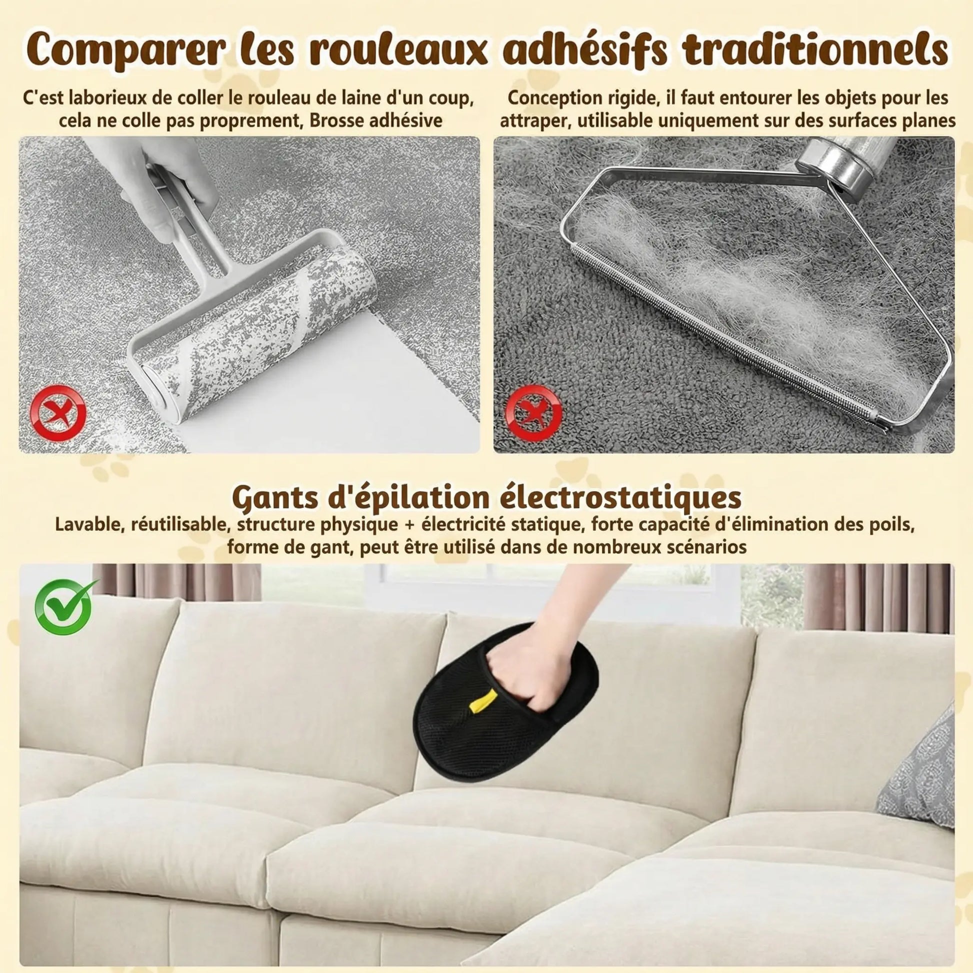 Gant d’épilation  pour Chats et Chiens Pawkit