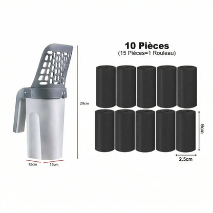 Pelle hygiénique à sacs filtrants intégrés Pawkit