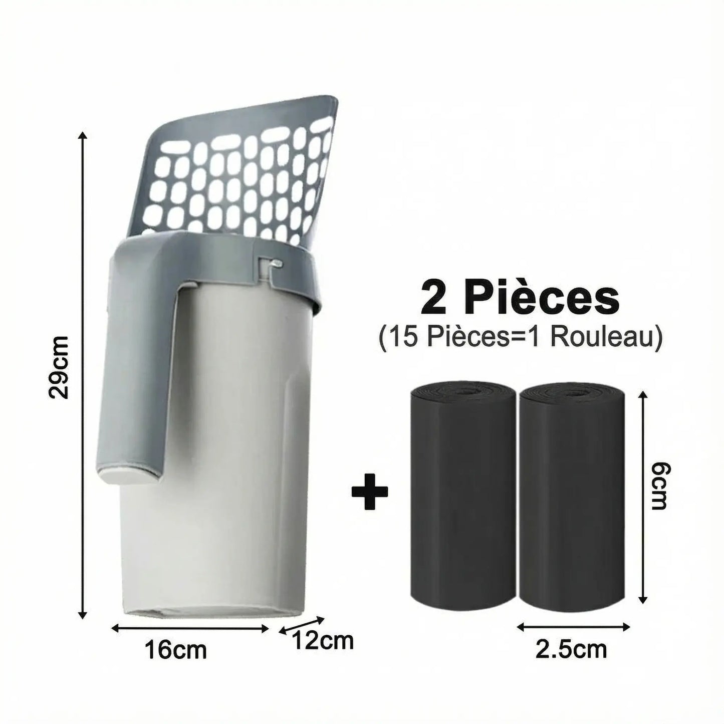 Pelle hygiénique à sacs filtrants intégrés Pawkit