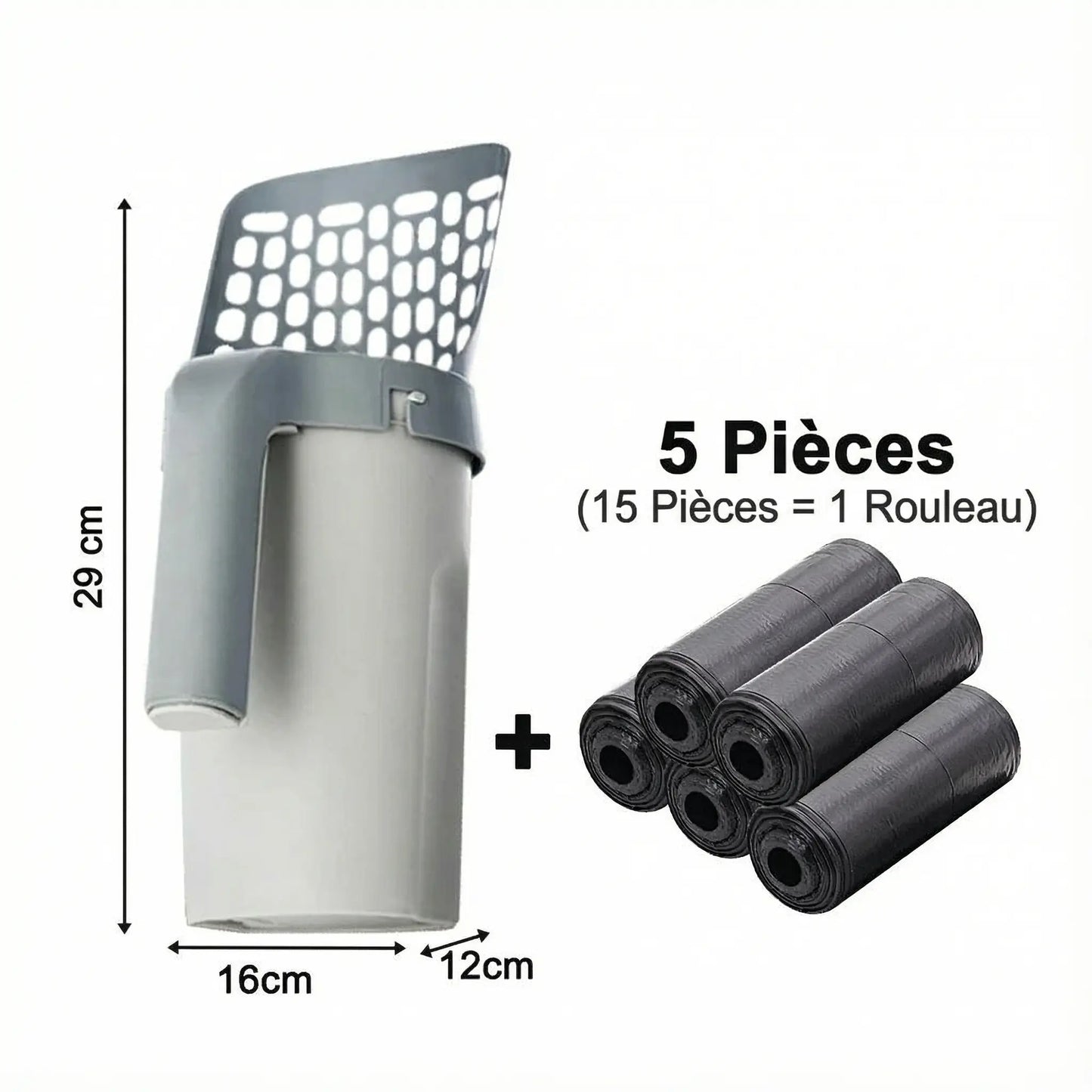 Pelle hygiénique à sacs filtrants intégrés Pawkit