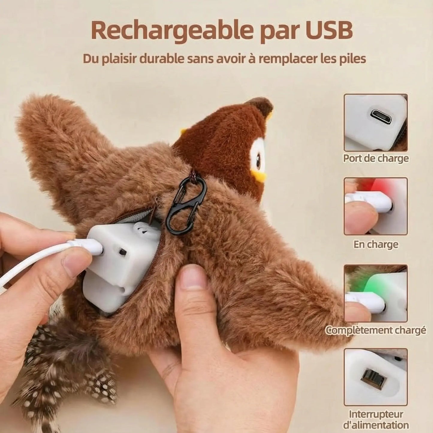 Oiseau volant interactif pour Chat Pawkit