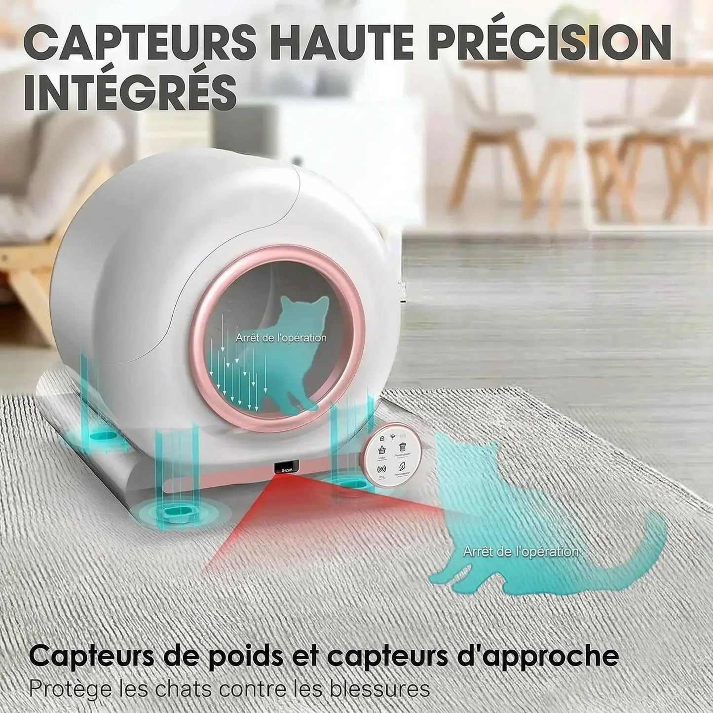 Litière intelligente autonettoyante 65L pour Chat Pawkit