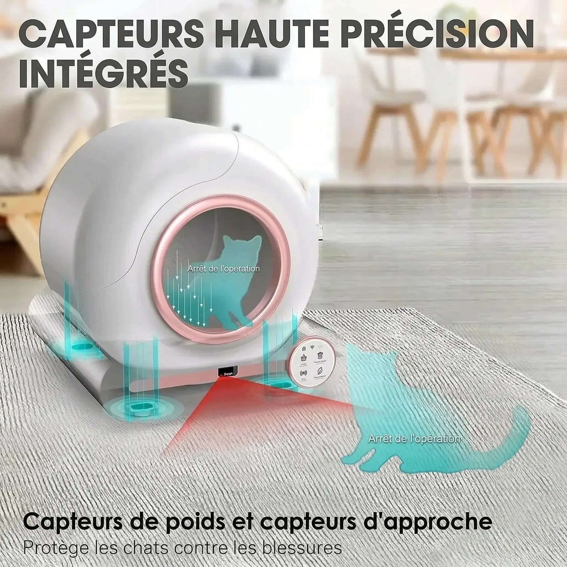Litière intelligente autonettoyante 65L pour Chat Pawkit