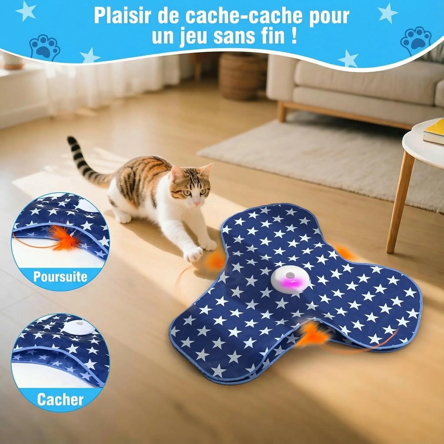 Jouet interactif pour Chat avec plume Pawkit