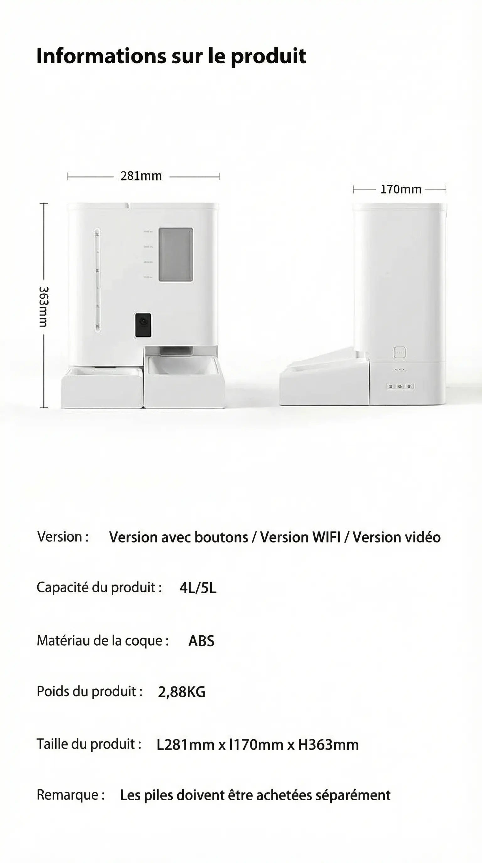 Bol Intelligent 2-en-1 avec Caméra Pawkit