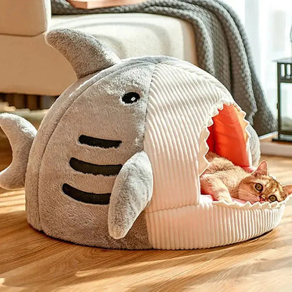 Panier Douillet en Forme de Requin pour Chat et Petit Chien Pawkit