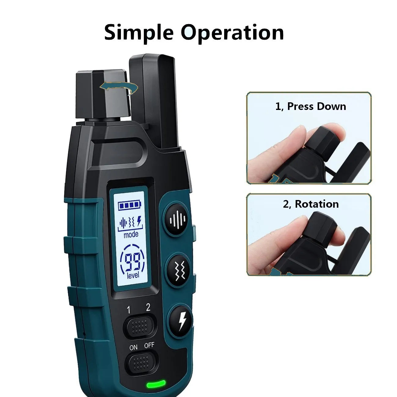 Collier de dressage électrique longue portée étanche avec télécommande